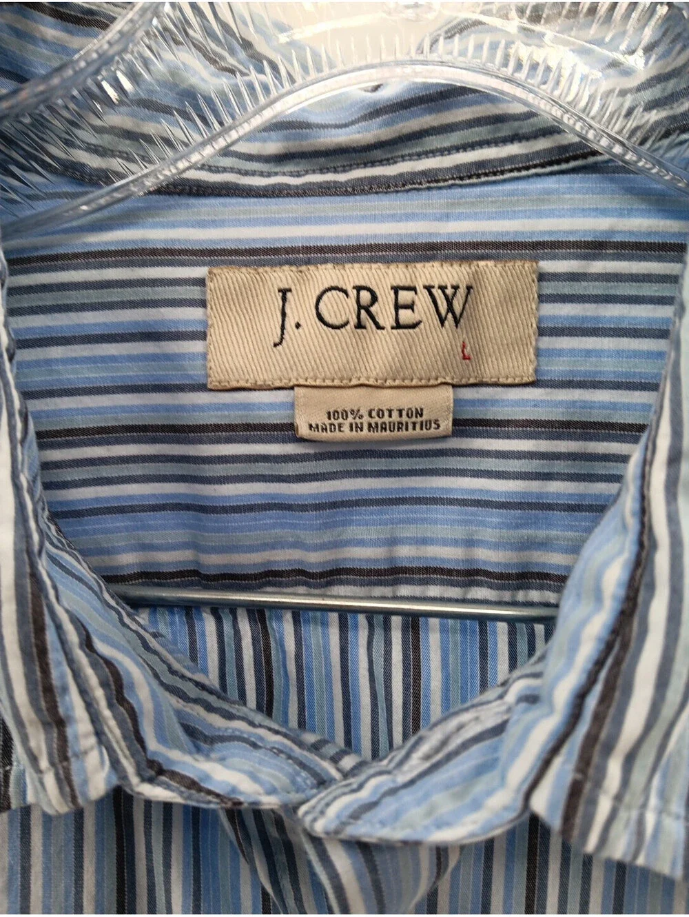 J. Crew Shirt Mens Large Baby Blue Striped Long Sleeve Button Down Casual Work